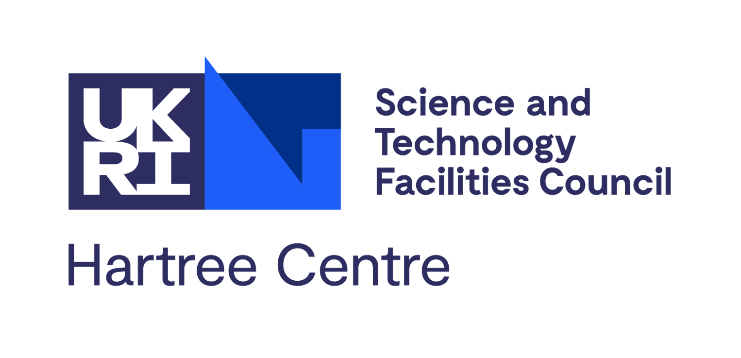 UKRI Science and Technology Facilities Council Hartree Centre company logo.