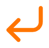 An orange left arrow icon.