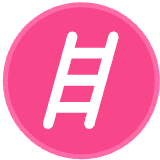 Pink circular icon with a white ladder symbol in the centre.